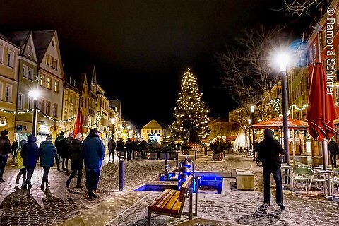 Weihnachtlicher Marktplatz (Bayreuth, Fichtelgebirge)