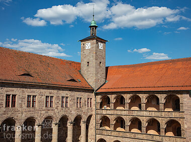 Der Hof der Plassenburg in Kulmbach (Kulmbach, Frankenwald)