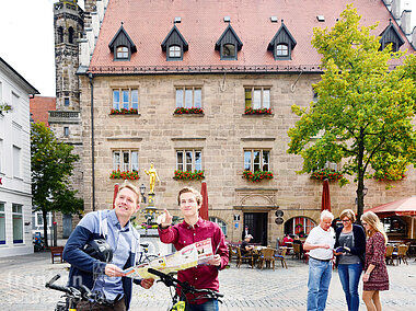 Mit dem Rad in der Stadt unterwegs (Ansbach, Romantisches Franken)