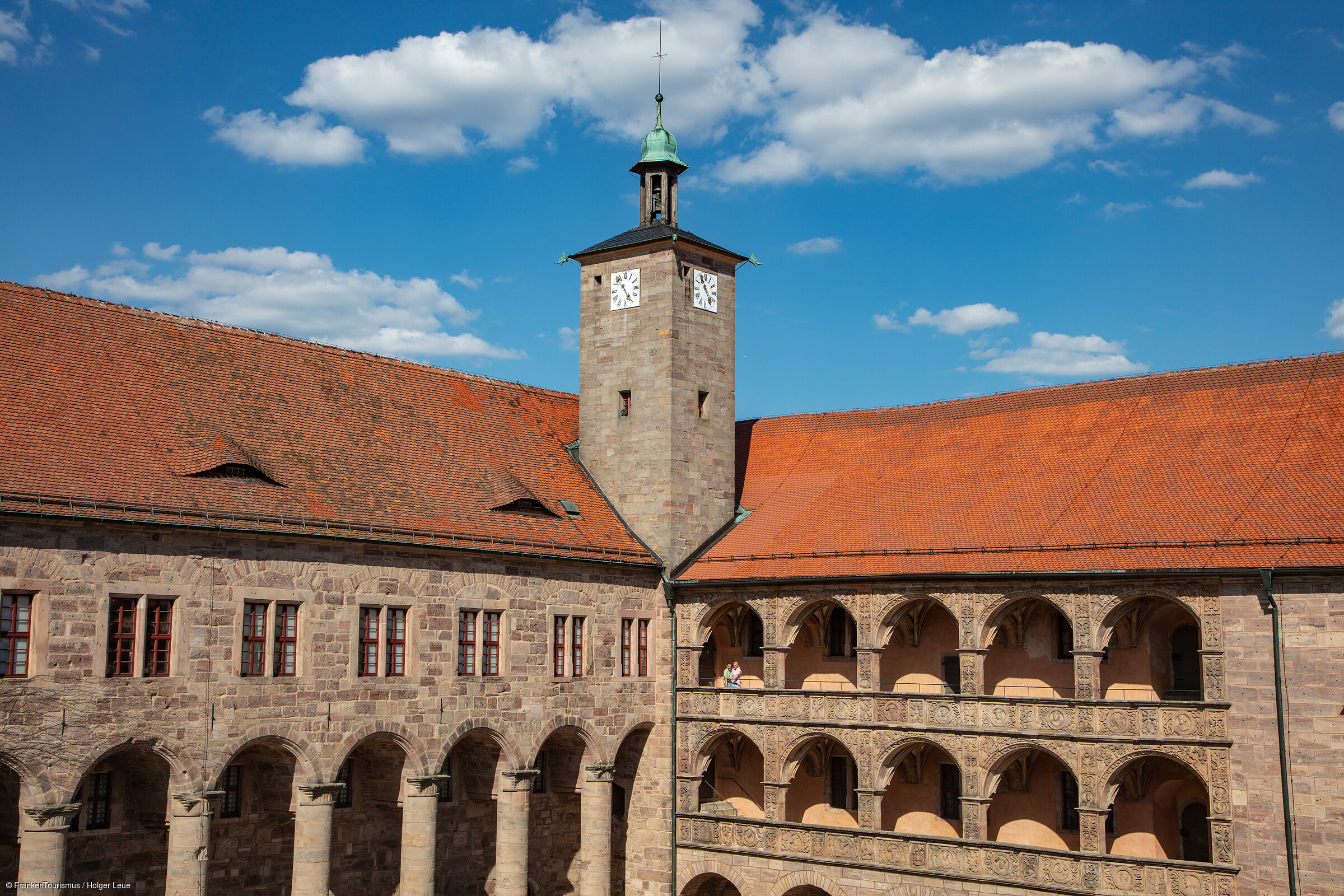 Der Hof der Plassenburg in Kulmbach (Kulmbach, Frankenwald)