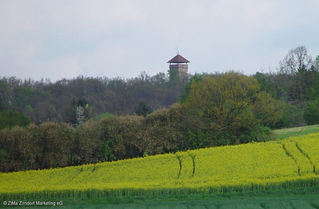 Blick zum Vestner Turm (Zirndorf, Romantisches Franken)