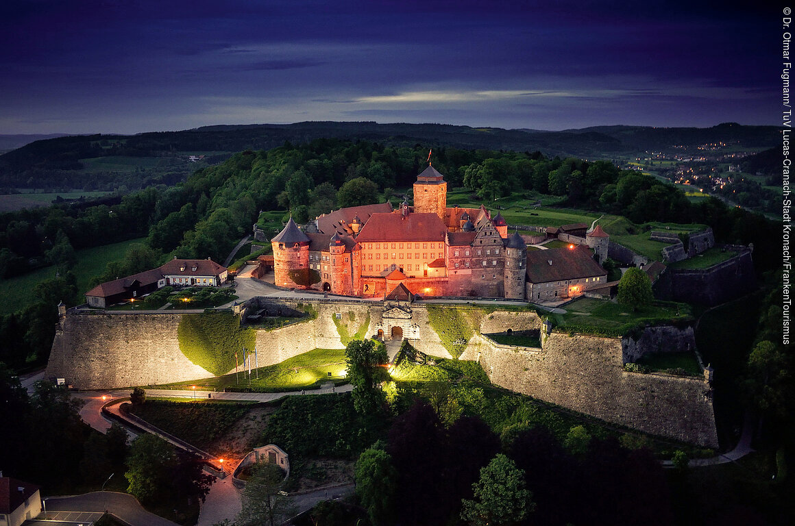 Festung Rosenberg bei Nacht (Kronach, Frankenwald)