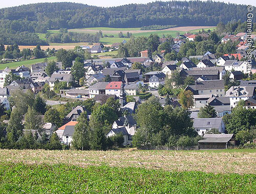 Blick auf die Gemeinde (Issigau, Frankenwald)