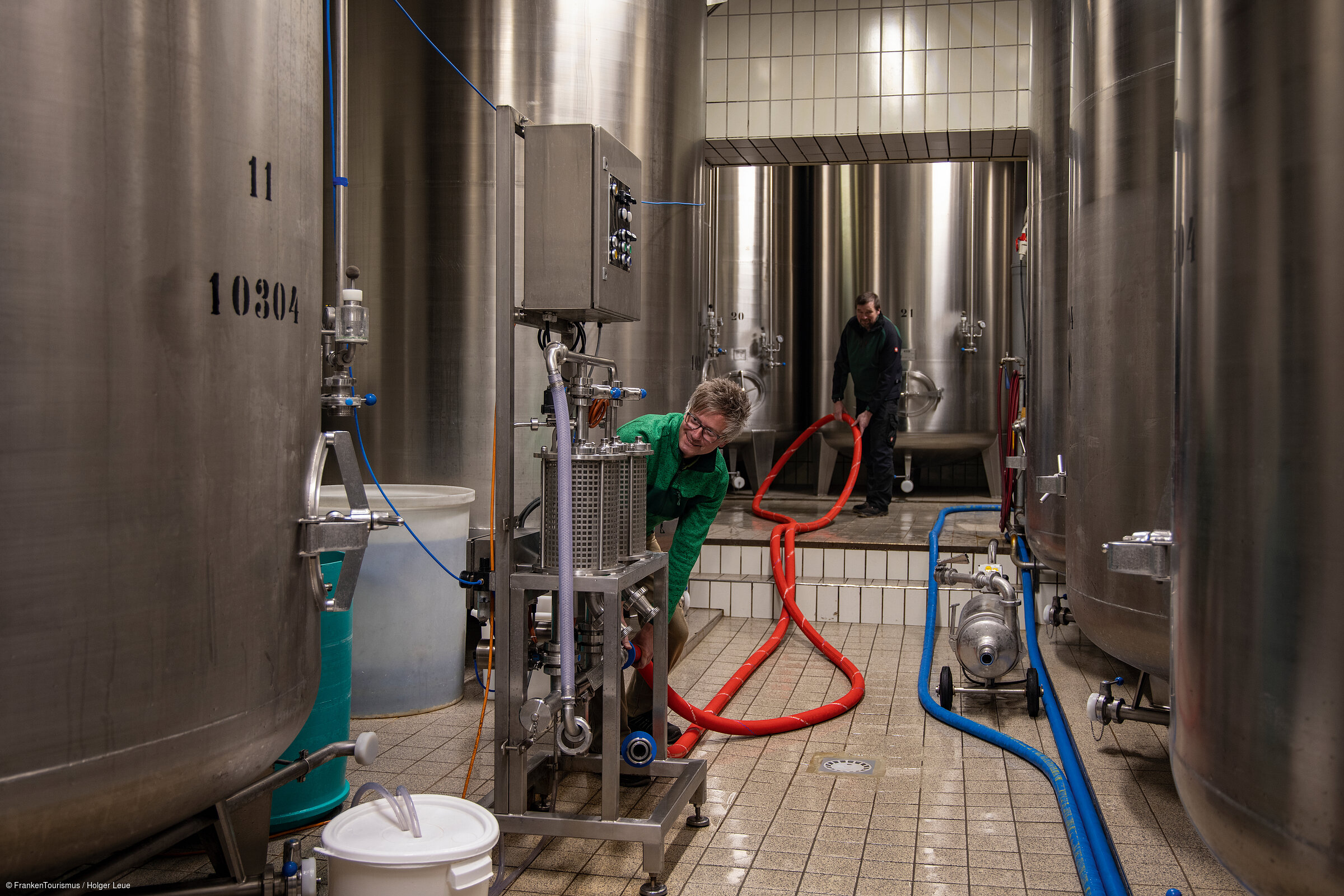Brewery owner Andreas Nothhaft and brewmaster Frank Seyferth of Brauerei Nothhaft brewery