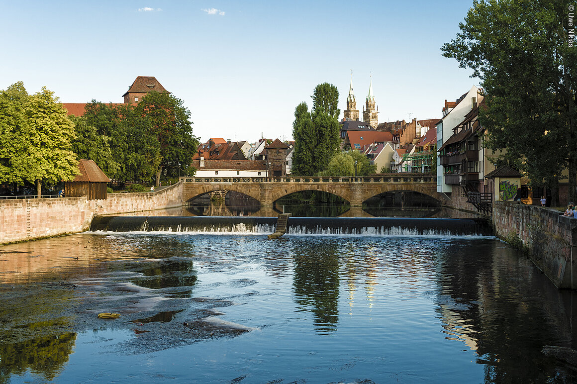 Pegnitz mit Maxbrücke (Nürnberg, Städteregion Nürnberg)