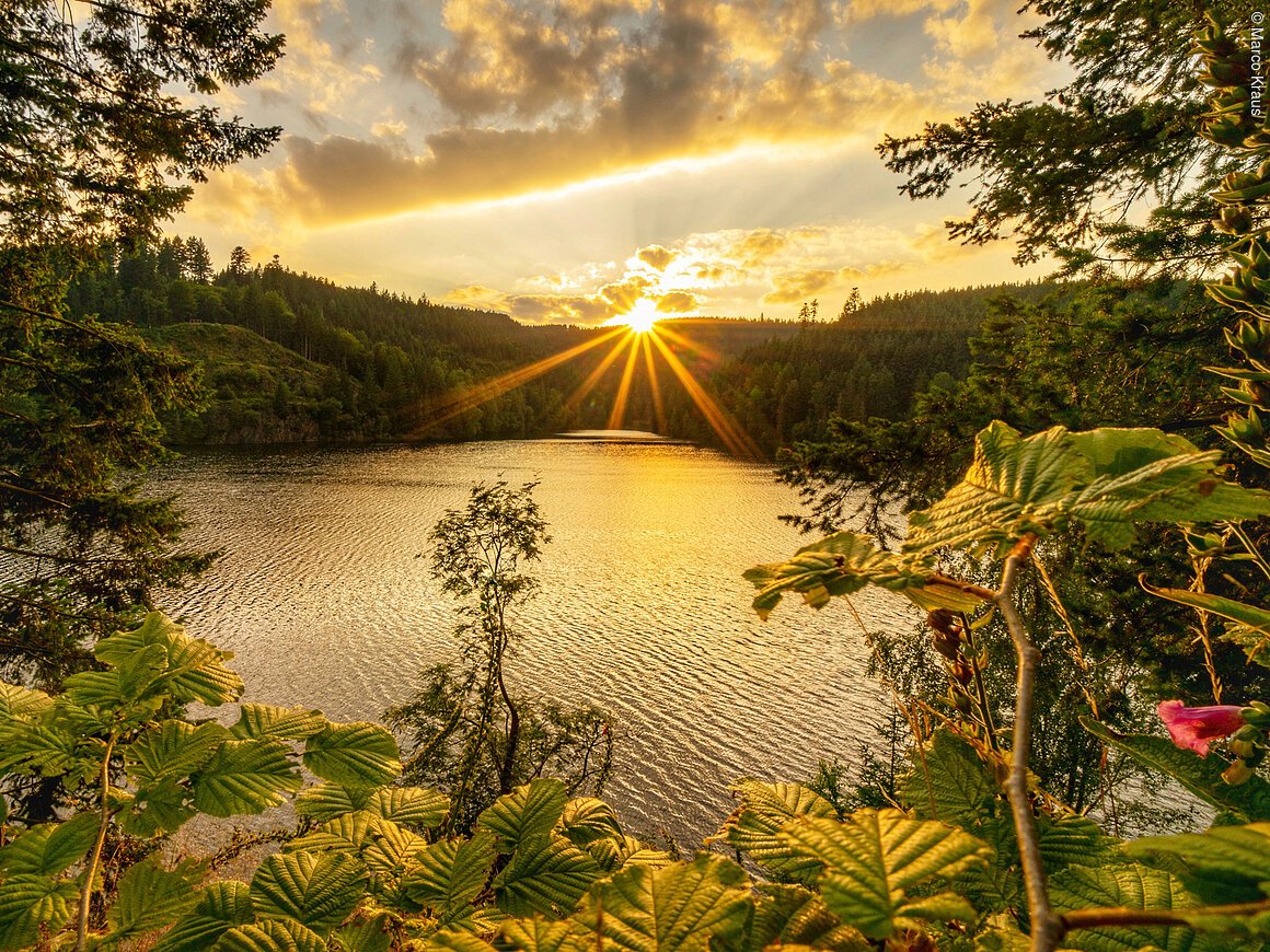 Ködeltalsperre bei Sonnenuntergang (Frankenwald)