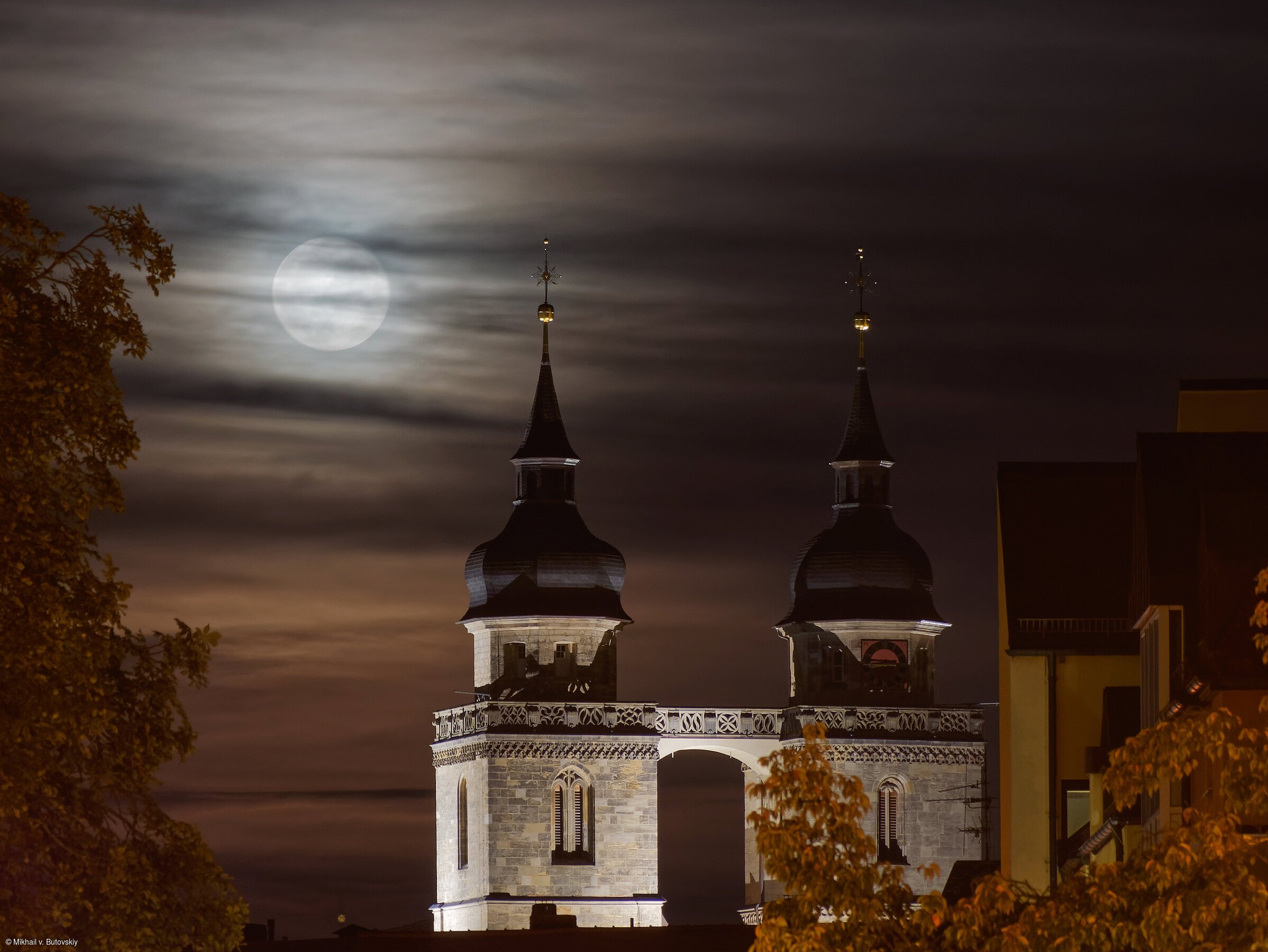 Stadtkirche - Türme bei Nacht (Bayreuth, Fichtelgebirge)