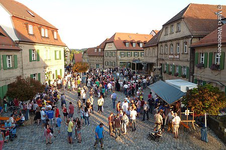 Kellernacht am historischen Obermarkt (Weidenberg, Fichtelgebirge)