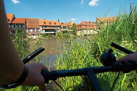 Blick vom RegnitzRadweg auf „Klein-Venedig“ in Bamberg