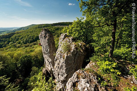 Klettern am Würgauer Turm (Scheßlitz, Fränkische Schweiz)