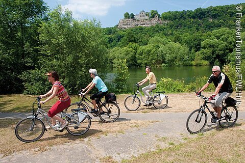 Radeln mit dem E-Bike (bei Karlstadt, Fränkisches Weinland)