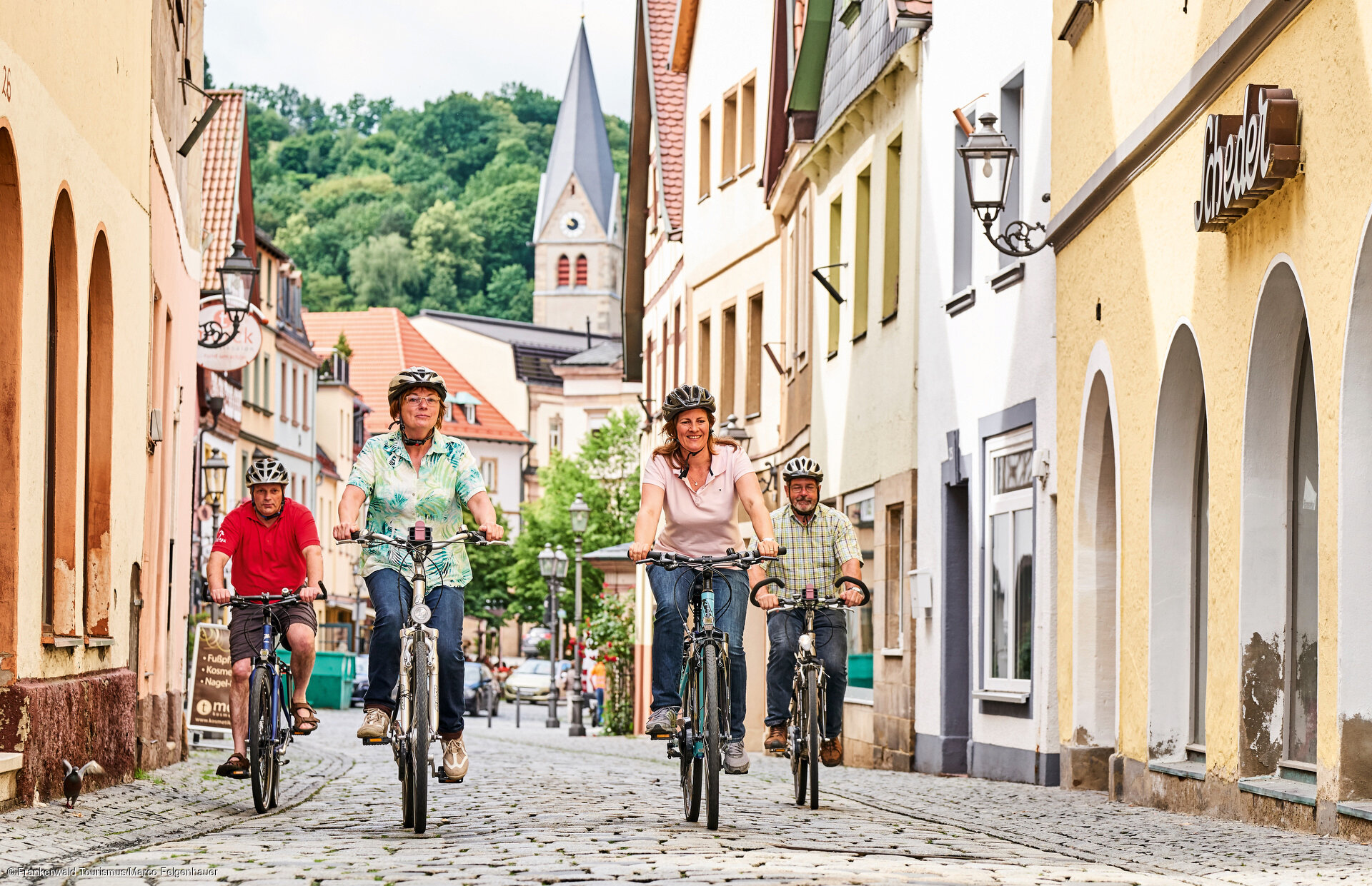 Radfahren in der Kulmbacher Altstadt (Kulmbach/Frankenwald) Radfahren in der Kulmbacher Altstadt (Kulmbach/Frankenwald)