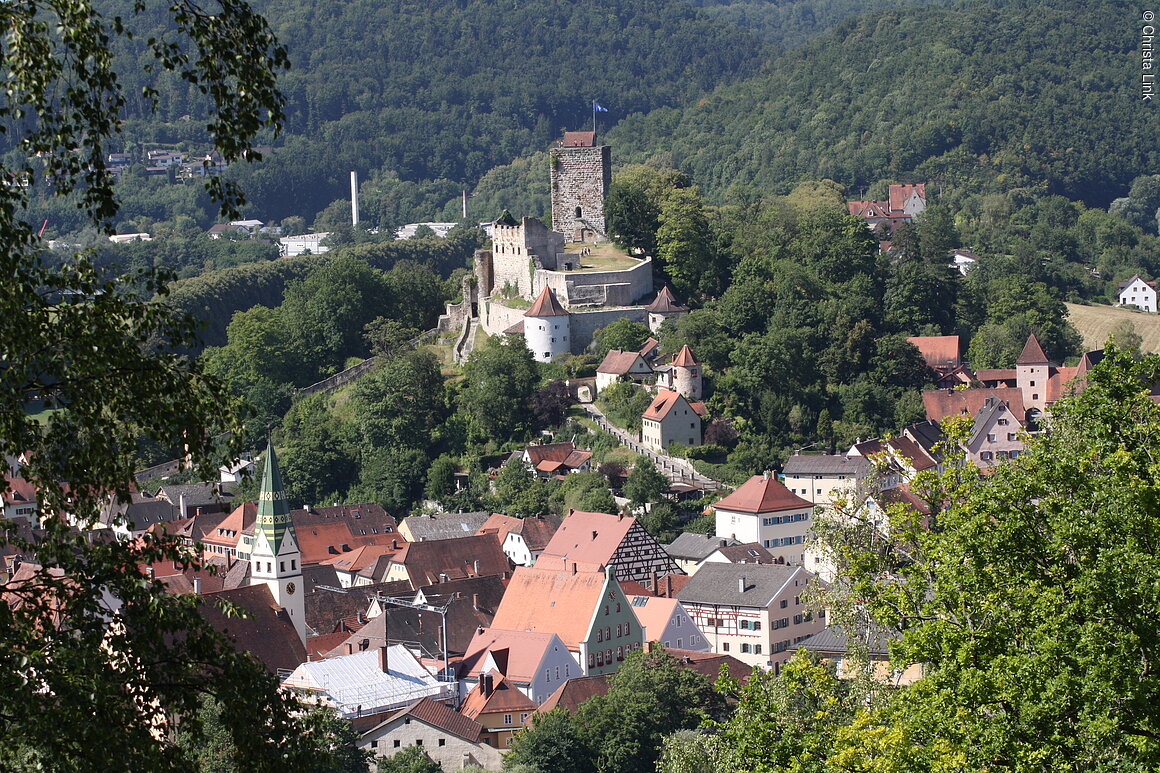 Blick auf Pappenheim vom Weinberg (Pappenheim, Naturpark Altmühltal)