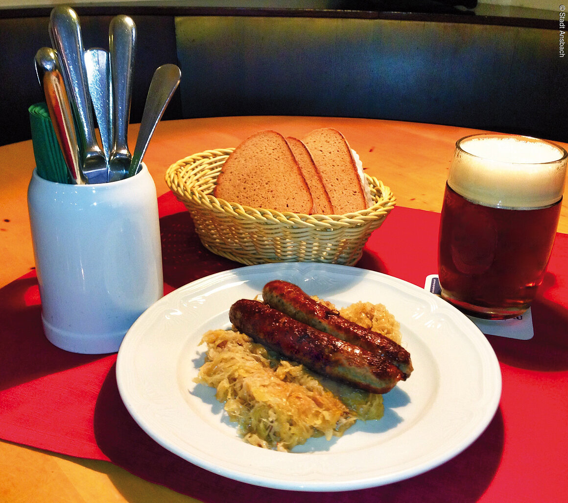 Bratwurst mit Kraut (Ansbach, Romantisches Franken)