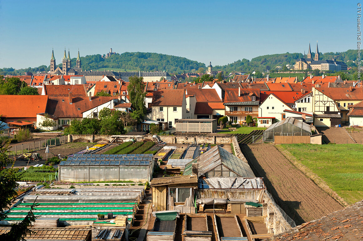 Blick von der Gärtnerstadt (Bamberg, Steigerwald)